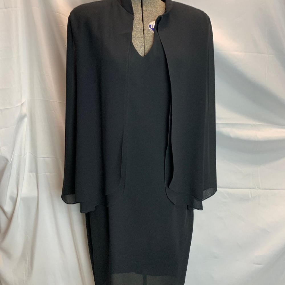 Patra Women's Black Chiffon Dress Size 10 - Picture 3 of 11
